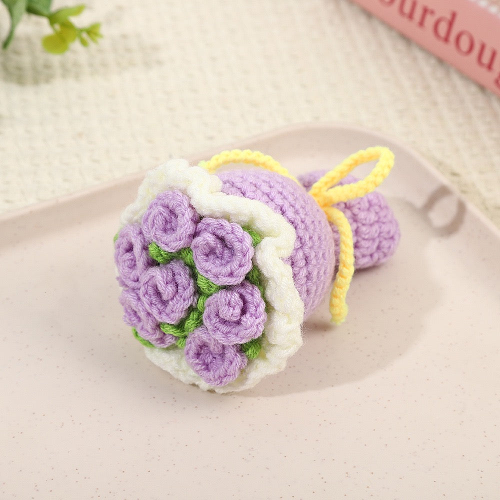 Mini Crochet Flower Bouquet – Handmade Yarn Flowers