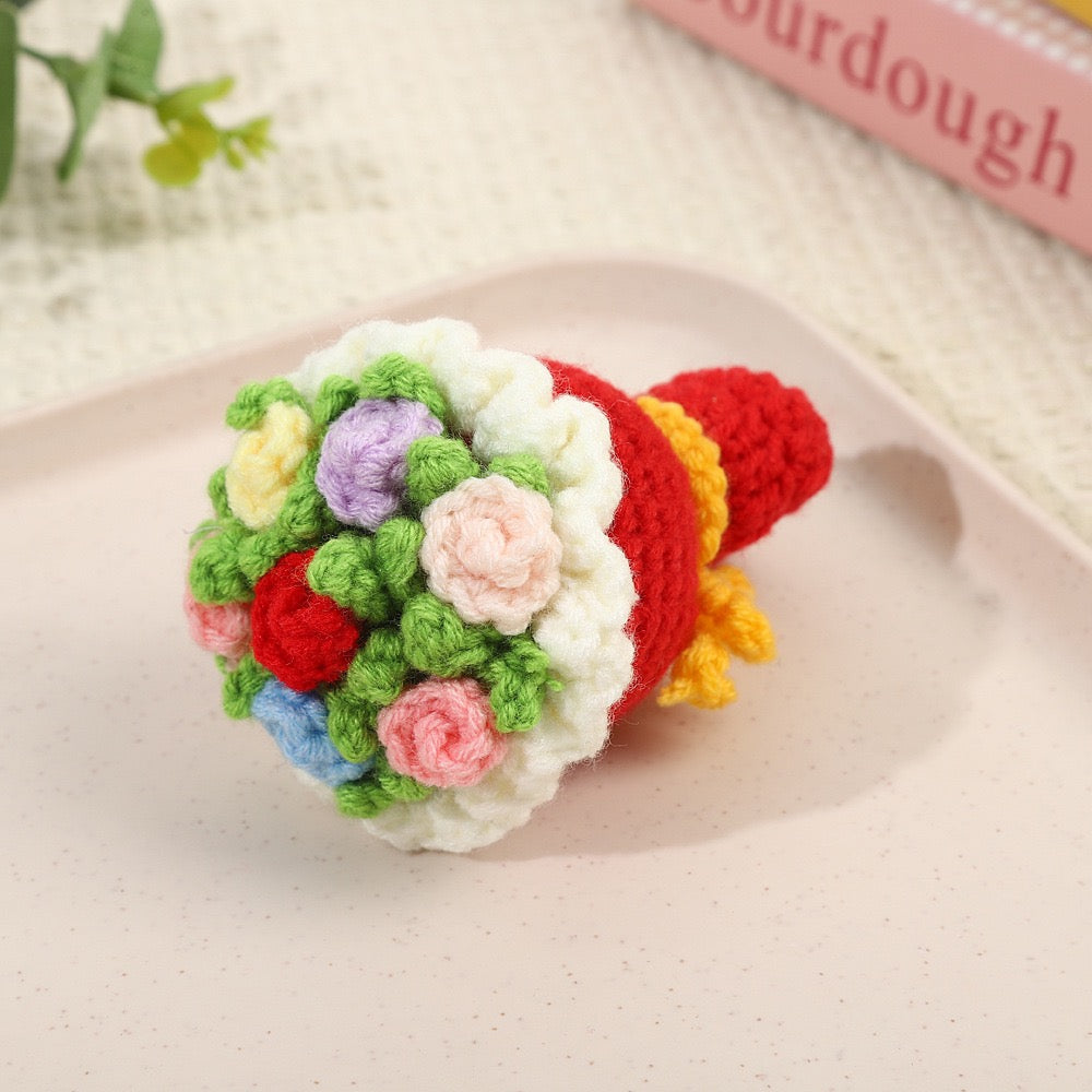 Mini Crochet Flower Bouquet – Handmade Yarn Flowers