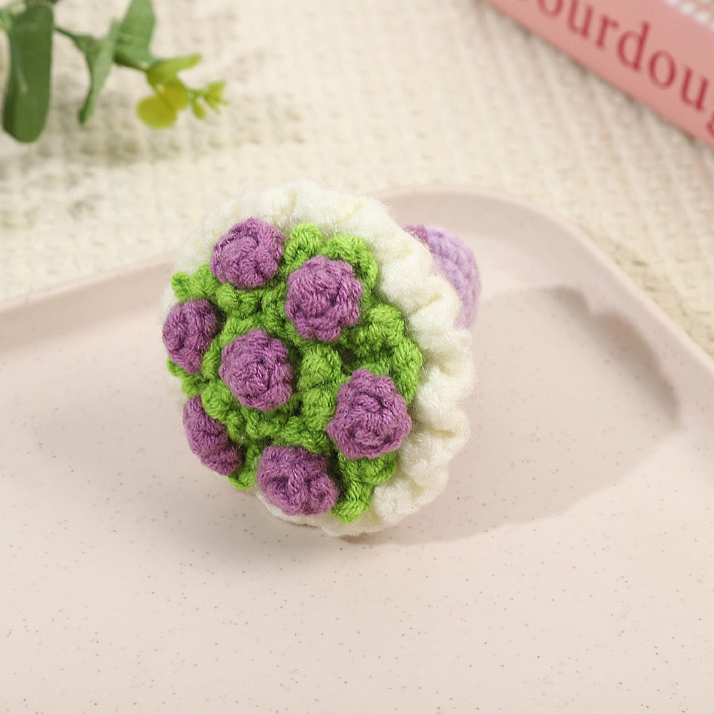 Mini Crochet Flower Bouquet – Handmade Yarn Flowers