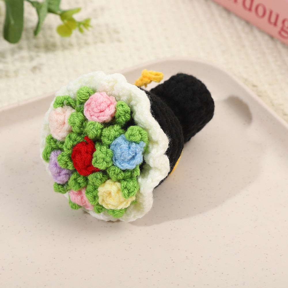 Mini Crochet Flower Bouquet – Handmade Yarn Flowers