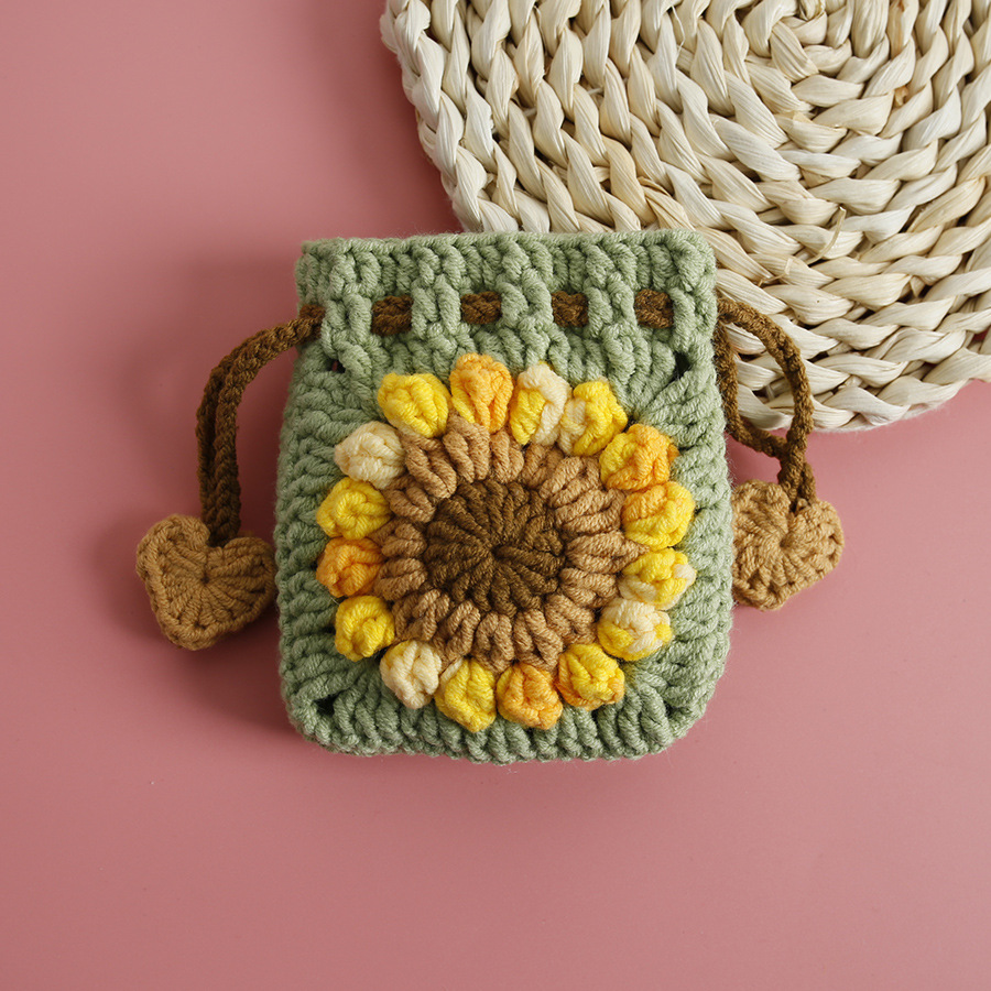 Handcrafted Mini Drawstring Pouch(Headphones Cover、Coin Purse)
