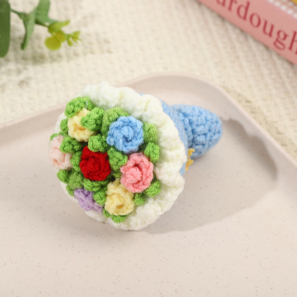 Mini Crochet Flower Bouquet – Handmade Yarn Flowers