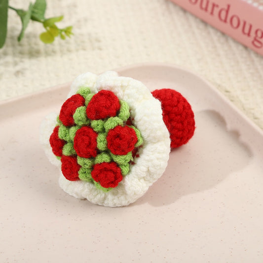 Mini Crochet Flower Bouquet – Handmade Yarn Flowers