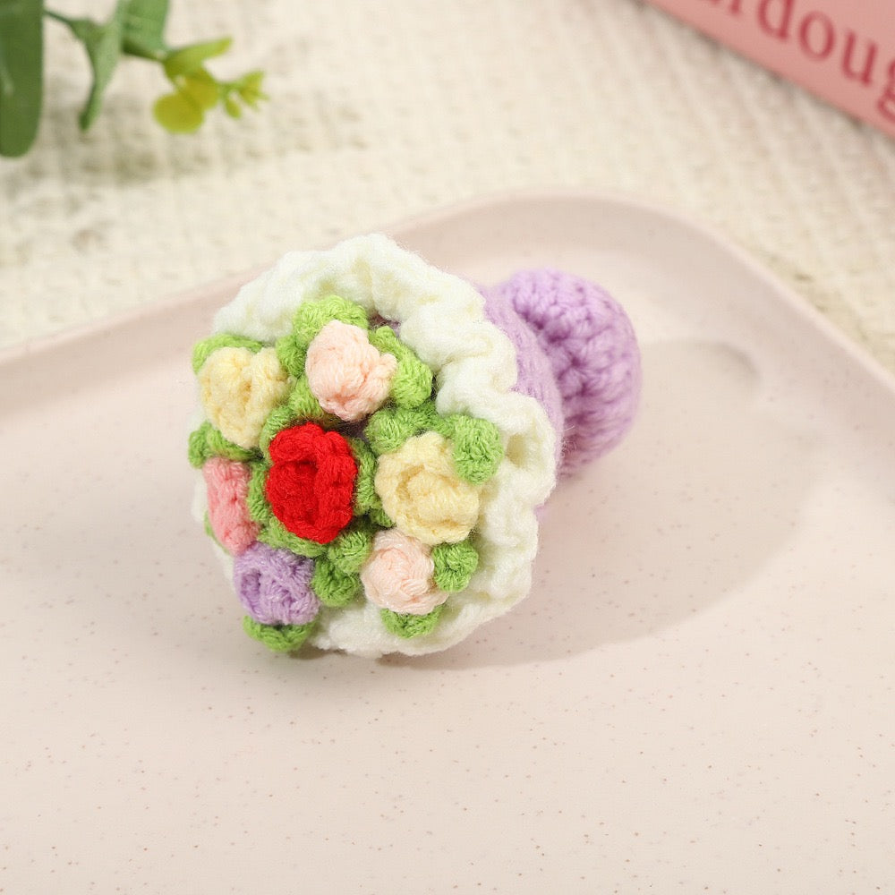 Mini Crochet Flower Bouquet – Handmade Yarn Flowers