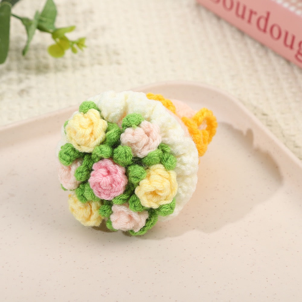 Mini Crochet Flower Bouquet – Handmade Yarn Flowers