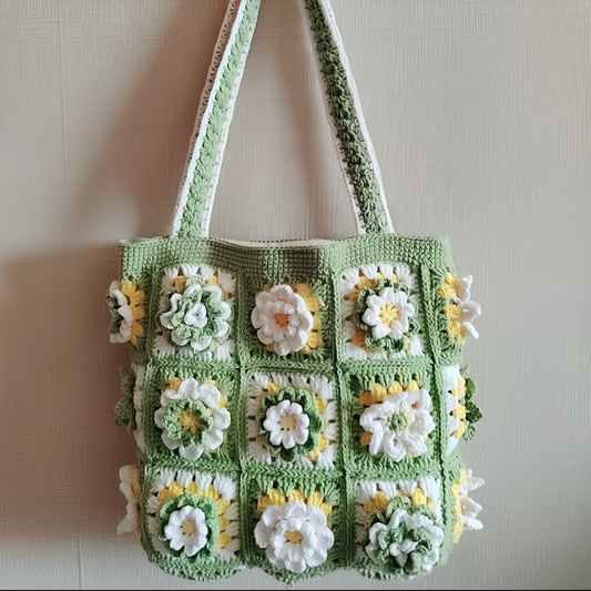 Handcrafted Cream Floral Shoulder Bag – Perfect for Everyday & Special Occasions