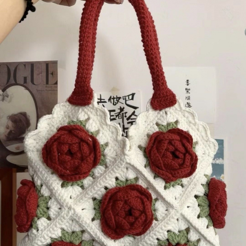 Handcrafted Camellia Shoulder Bag--Unfinished Products（Giveaway Material Pack+Tools+Tutorial）
