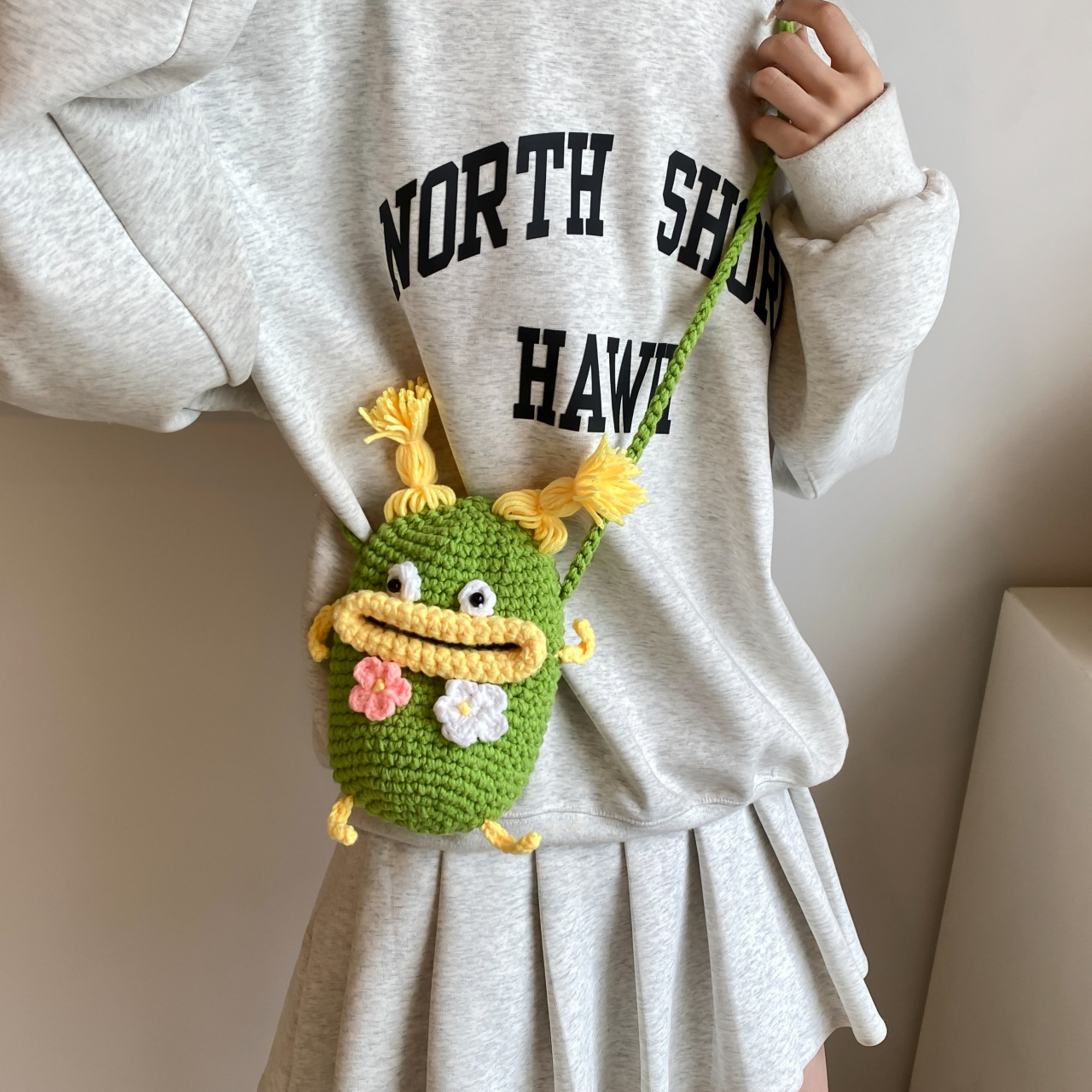 Handcrafted Little Monster Crossbody Bag