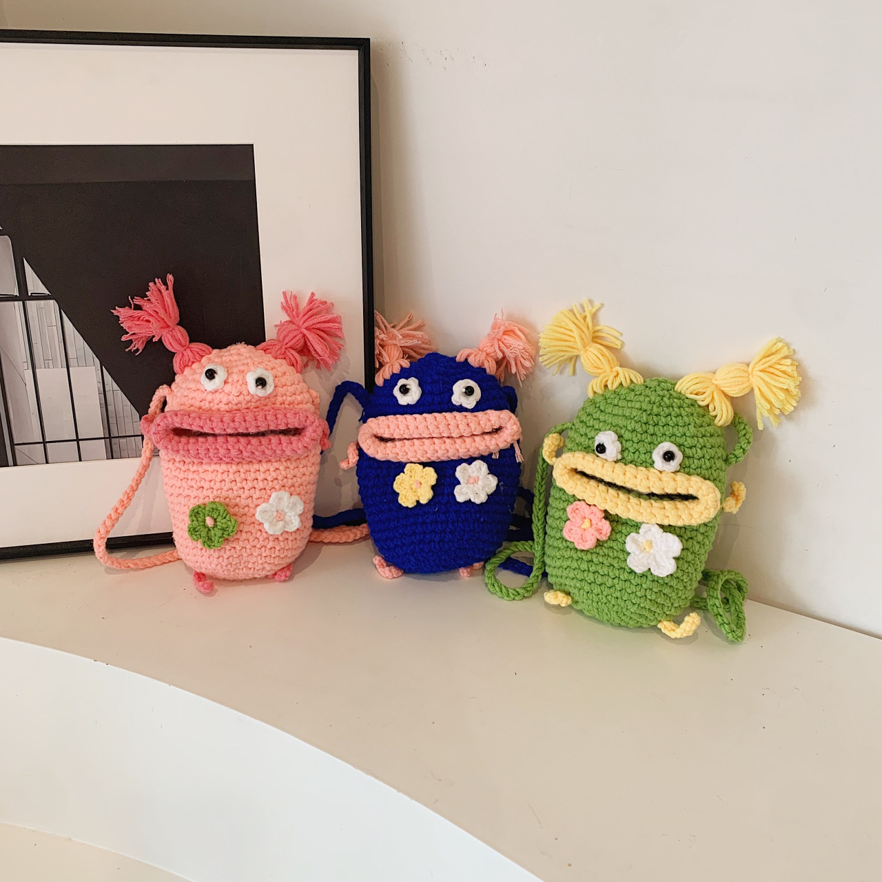 Handcrafted Little Monster Crossbody Bag