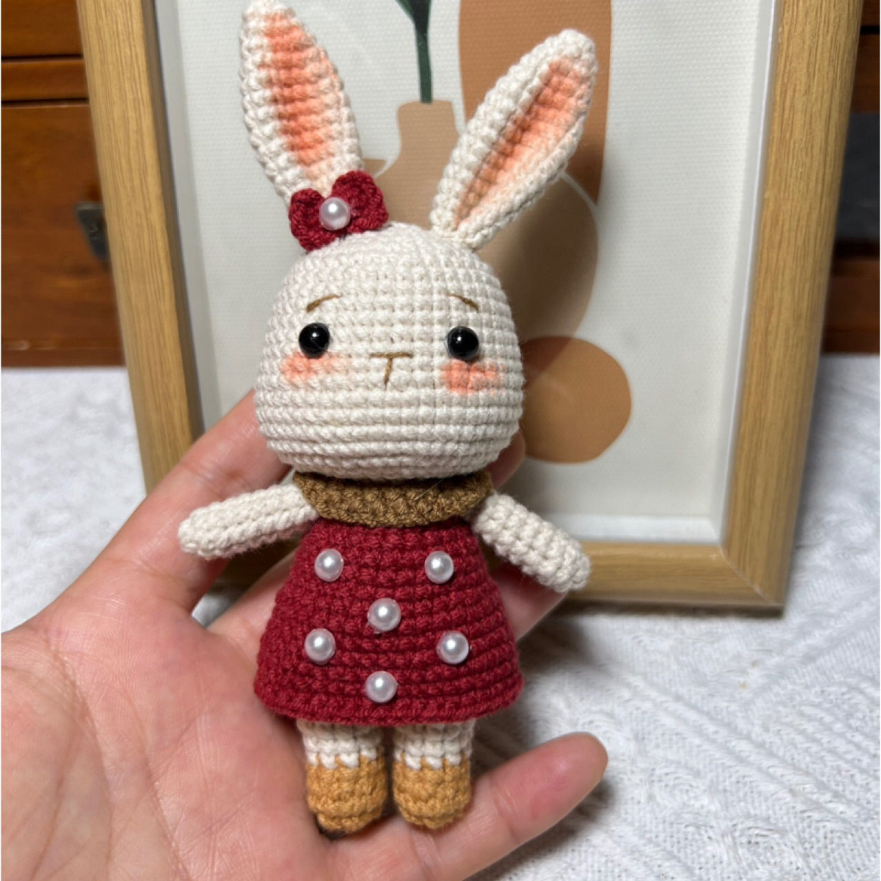 Handcrafted Crochet Pearl Bunny