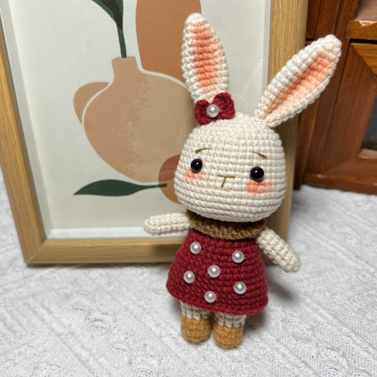 Handcrafted Crochet Pearl Bunny