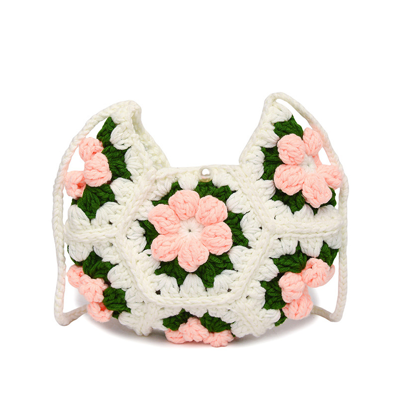 Handcrafted Puff Flower Crescent Bun