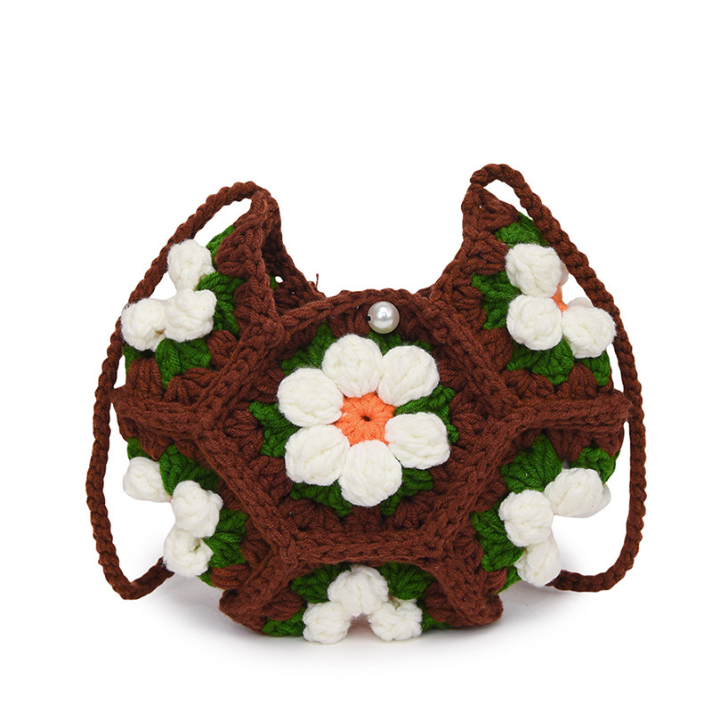 Handcrafted Puff Flower Crescent Bun