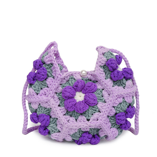 Handcrafted Puff Flower Crescent Bun