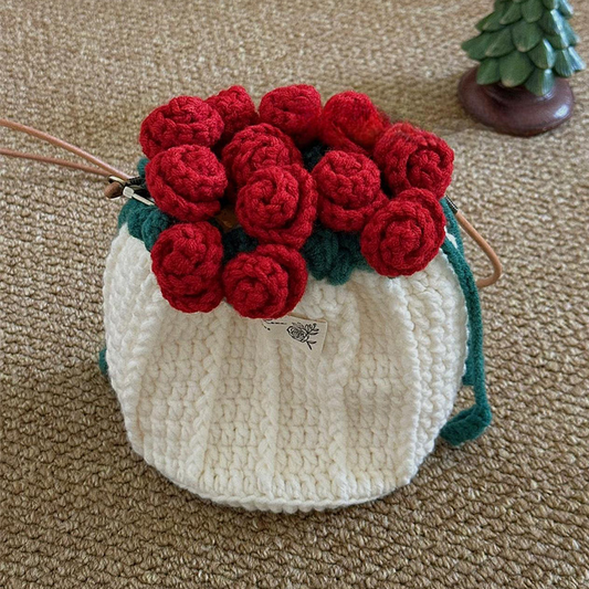 Handcrafted Rose Bag Shoulder Bag--Unfinished Products（Giveaway Material Pack+Tools+Tutorial）